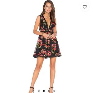 NBD Isaac Dress in Red Floral Print